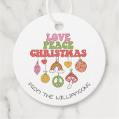 Peace Love Christmas | Groovy Holiday Gift Label (Voorkant)
