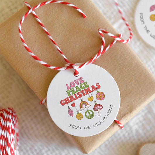 Peace Love Christmas | Groovy Holiday Gift Label