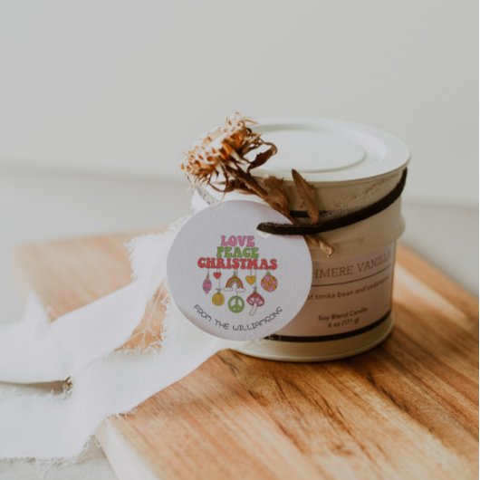 Peace Love Christmas | Groovy Holiday Gift Label