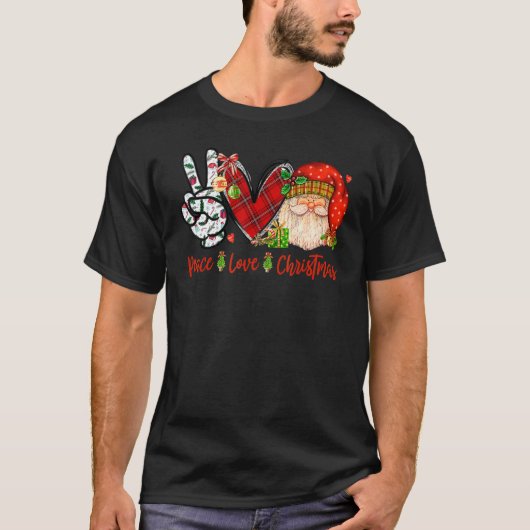 Peace Love Christmas  Santa Happy Xmas T-shirt (Voorkant)