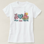 Peace Love Church Retro Christelijk T-shirt (Design voorkant)