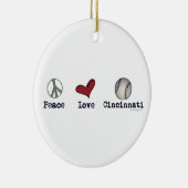Peace Love Cincinnati kerstversiering Keramisch Ornament (Rechts)