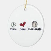 Peace Love Cincinnati kerstversiering Keramisch Ornament (Links)