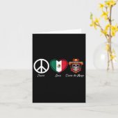 Peace Love Cinco de Mayo Mexican 5 Kaart (Gele Bloem)
