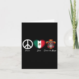 Peace Love Cinco de Mayo Mexican 5 Kaart