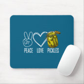 Peace Love Ckles Retro Jar Of Sliced Ckles Funny F Muismat (Met muis)