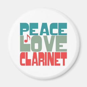 Peace Love Clarinet Magneet