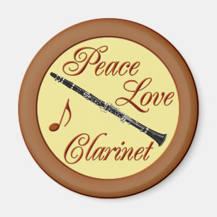 PEACE LOVE CLARINET MAGNEET