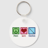 Peace Love Clarinet Sleutelhanger (Voorkant)