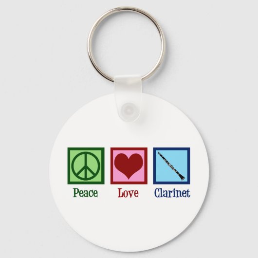 Peace Love Clarinet Sleutelhanger (Voorkant)