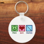 Peace Love Clarinet Sleutelhanger (Voorkant)