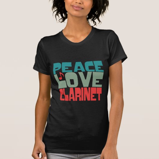 Peace Love Clarinet T-shirt (Voorkant)