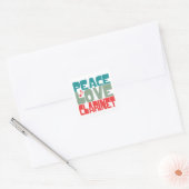 Peace Love Clarinet Vierkante Sticker (Envelop)