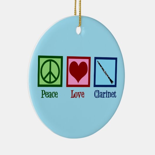 Peace Love Clarinets Keramisch Ornament (Rechts)