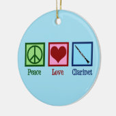 Peace Love Clarinets Keramisch Ornament (Links)