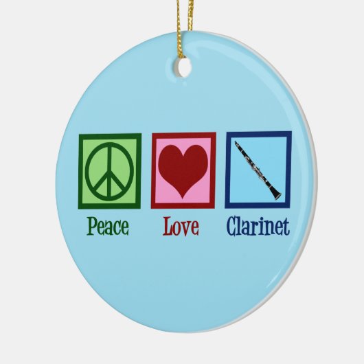 Peace Love Clarinets Keramisch Ornament (Links)