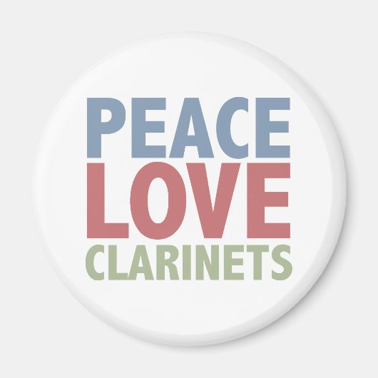 Peace Love Clarinets Magneet (Voorkant)