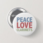 Peace Love Clarinets Ronde Button 5,7 Cm (Voorkant /achterkant)