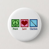 Peace Love Clarinets Ronde Button 5,7 Cm (Voorkant)