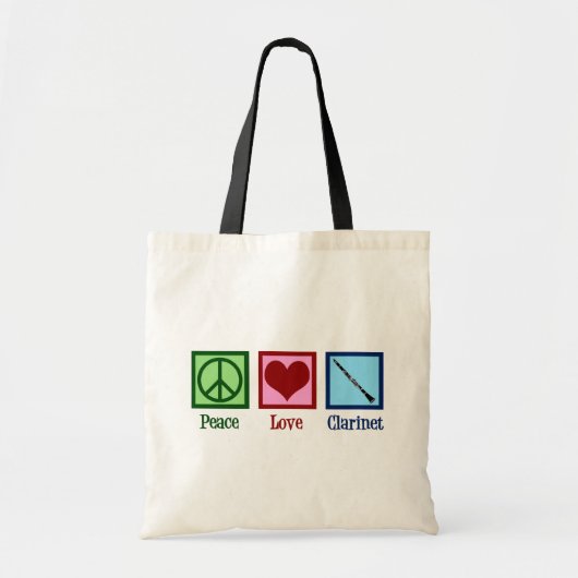Peace Love Clarinets Tote Bag (Voorkant)