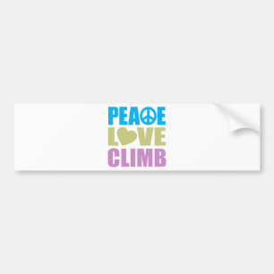 Peace Love Climb Bumpersticker