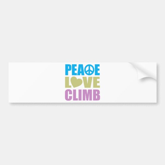 Peace Love Climb Bumpersticker (Voorkant)