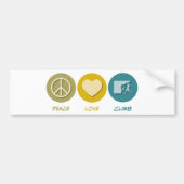 Peace Love Climb Bumpersticker (Voorkant)