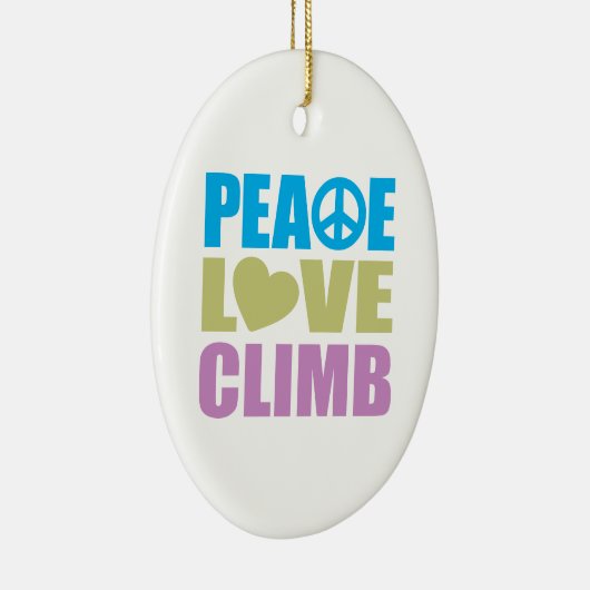 Peace Love Climb Keramisch Ornament (Rechts)