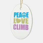 Peace Love Climb Keramisch Ornament (Links)