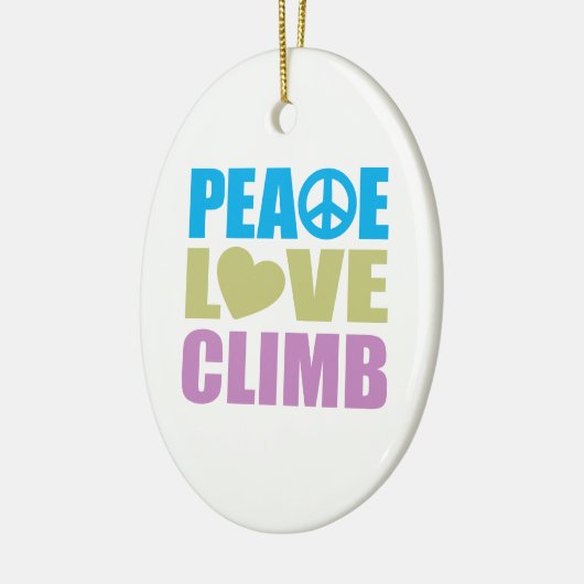 Peace Love Climb Keramisch Ornament (Links)
