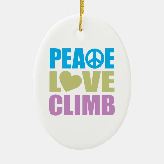 Peace Love Climb Keramisch Ornament (Voorkant)