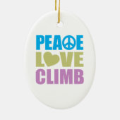 Peace Love Climb Keramisch Ornament (Achterkant)