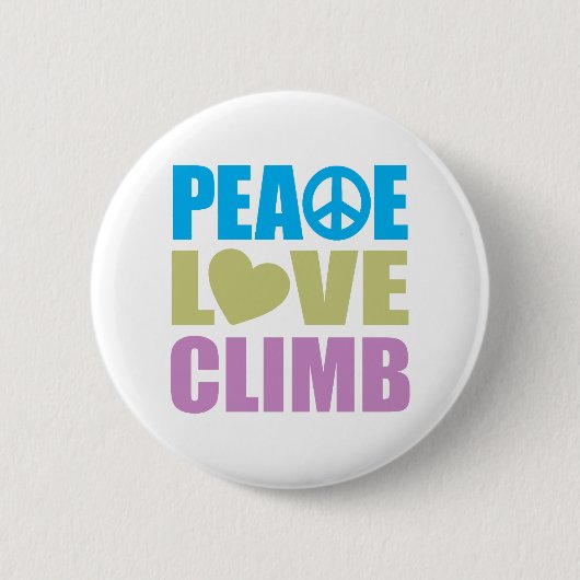 Peace Love Climb Ronde Button 5,7 Cm (Voorkant)