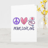 Peace Love CNS Nurse Kaart (Gele Bloem)