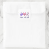Peace Love CNS Nurse Vierkante Sticker (Tas)