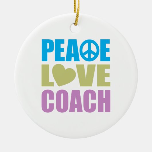 Peace Love Coach Keramisch Ornament (Voorkant)