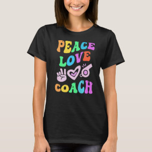 PEACE LOVE COACH Retro Trainer Groovy terug naar S T-shirt