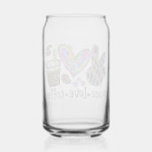 Peace Love Coffee Blikvorm Glas (Voorkant)