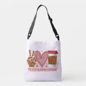 Peace Love Coffee Crossbody Tas (Achterkant)