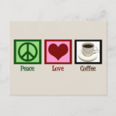 Peace Love Coffee Custom Cafe Briefkaart (Voorkant)