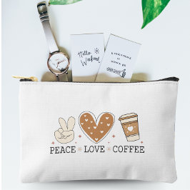 Peace Love Coffee I Love Coffee Quote Grappig Gelu Etui