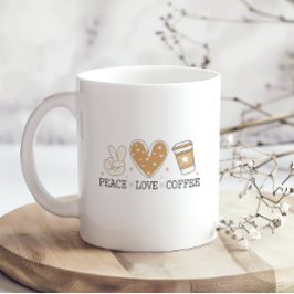 Peace Love Coffee I Love Coffee Quote Grappig Gelu Koffiemok