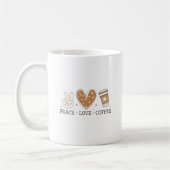 Peace Love Coffee I Love Coffee Quote Grappig Gelu Koffiemok (Links)