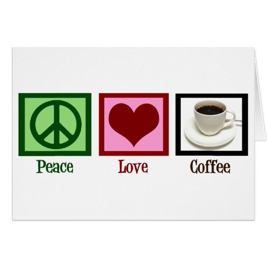 Peace Love Coffee Kaart (Voorkant Horizontaal)