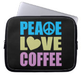 Peace Love Coffee Laptop Sleeve (Voorkant)