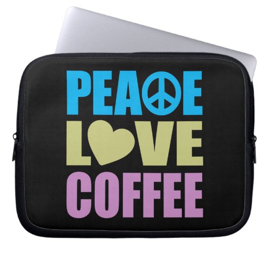 Peace Love Coffee Laptop Sleeve (Voorkant)