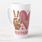 Peace Love Coffee Latte Mok (Linkerhoek)