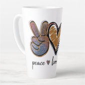 Peace Love Coffee Latte Mok (Linkerhoek)