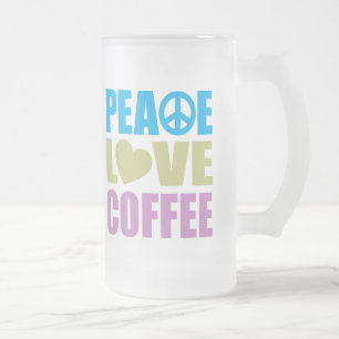 Peace Love Coffee Matglas Bierpul
