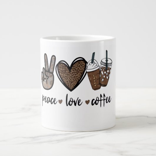 Peace Love Coffee Mok Ontwerp (Voorkant)